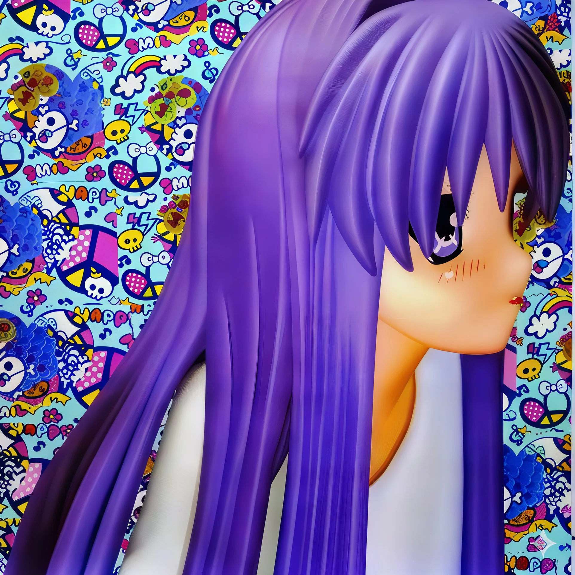 Mizuiro7: Blu Kawaii Reverie with Love, Peace and Whimsical Skulls