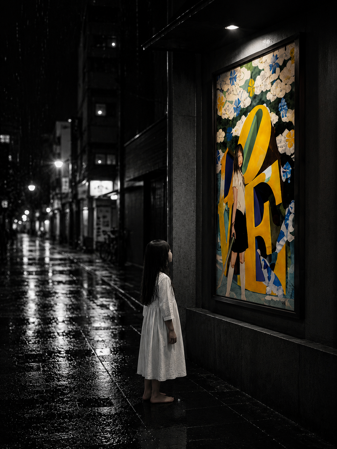 Nocturnal Embrace of Yellow & Blue LOVE : Solar Serenade