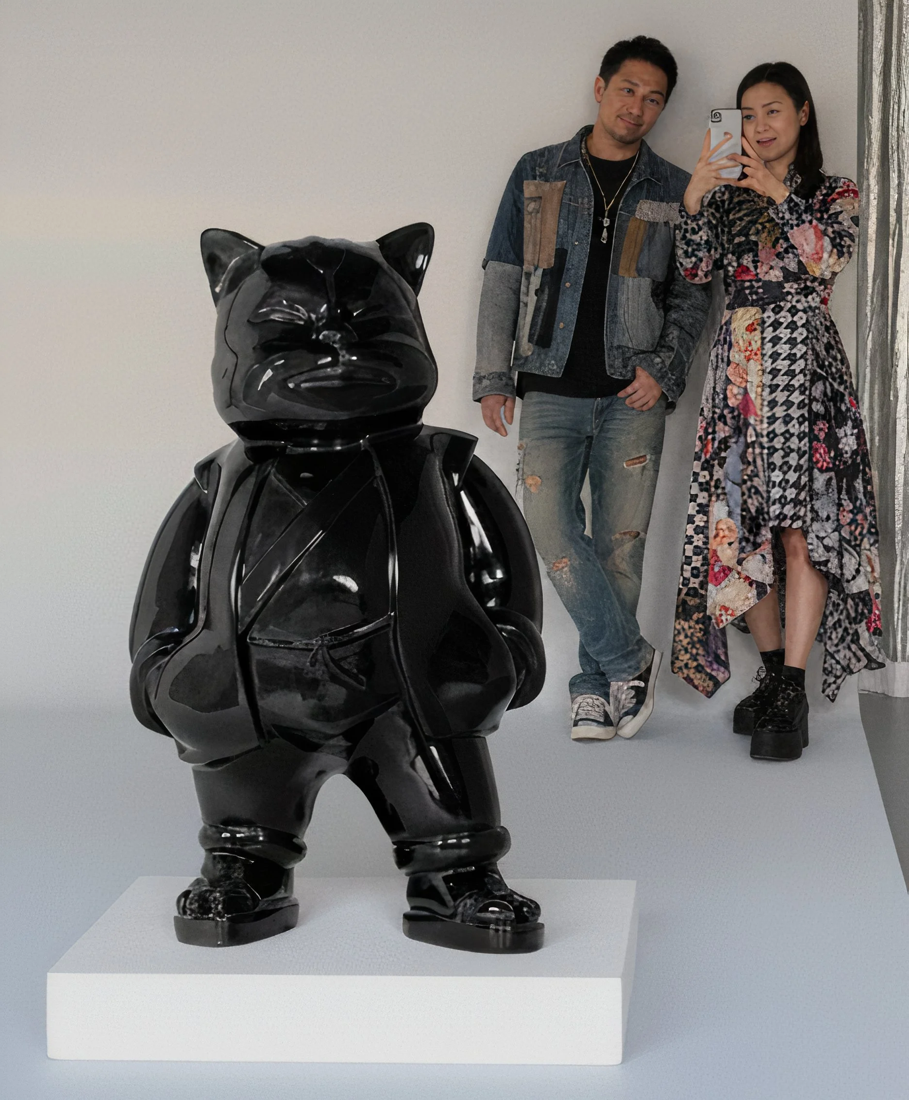 Urbancat Elegance: Black Metropolis Muse