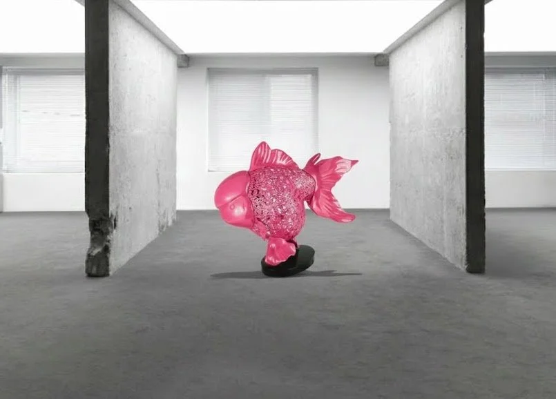 Majestic Nishikigoi in Metal Splendor: Aqueous Grandeur Pink 