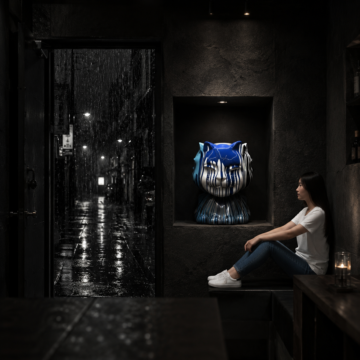 Onmyodo : The Enigmatic Faces of Samuraicat – Azure and Midnight Currents in the Codex of Dualities