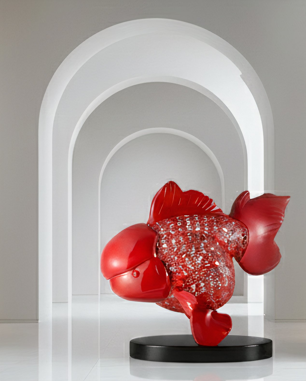 Majestic Nishikigoi in Metal Splendor : Aqueous Grandeur Scarlet 