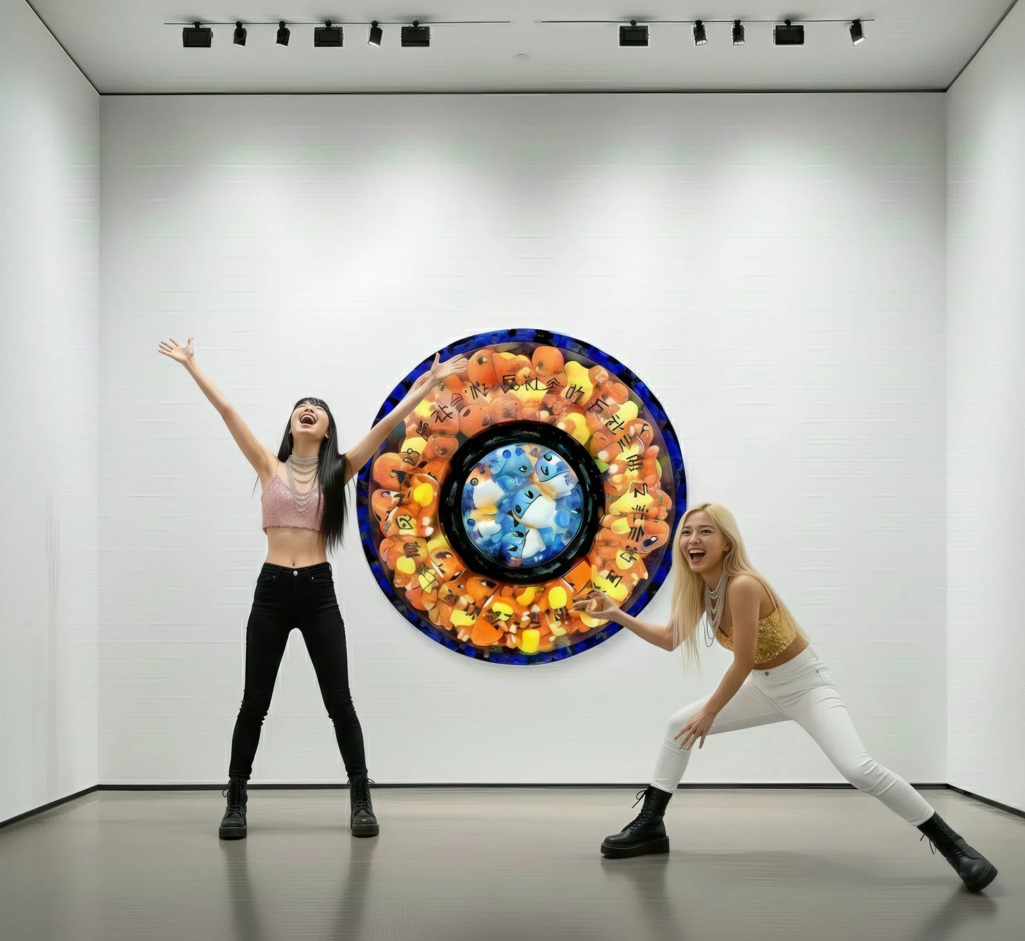 Azur Aqua and Orange Flame in Harmony : Valentine Whispers