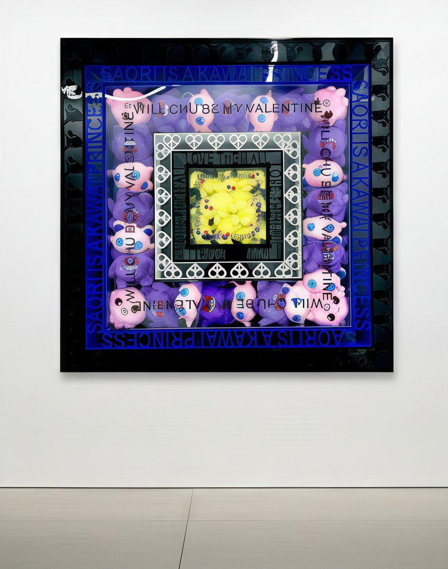 Mystic Purple, Soft Pink, Electric Yellow : Whimsical Palette in Plexi-Square