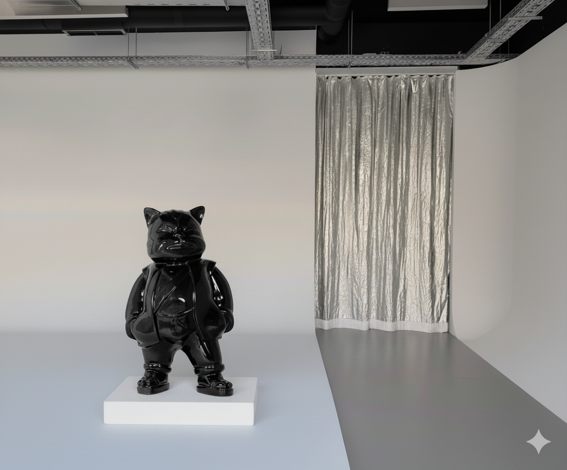 Urbancat Elegance: Black Metropolis Muse