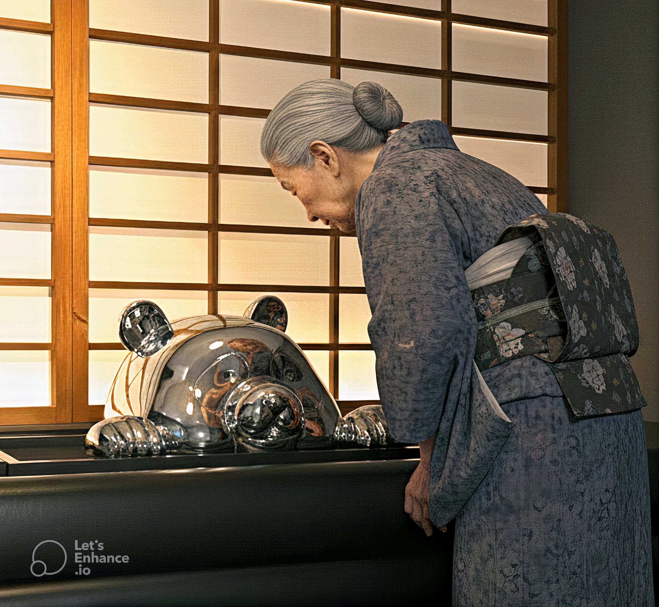 Japanese stainless steel Neo Pop sculpture by Hiro Ando