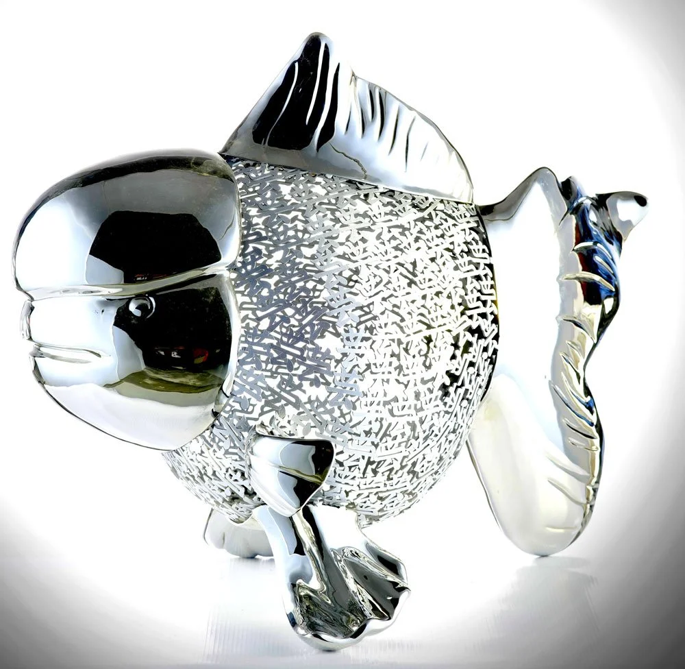 Petite Nishikigoi Elegance in Metal Silver : Mizu no Kasai Whispers