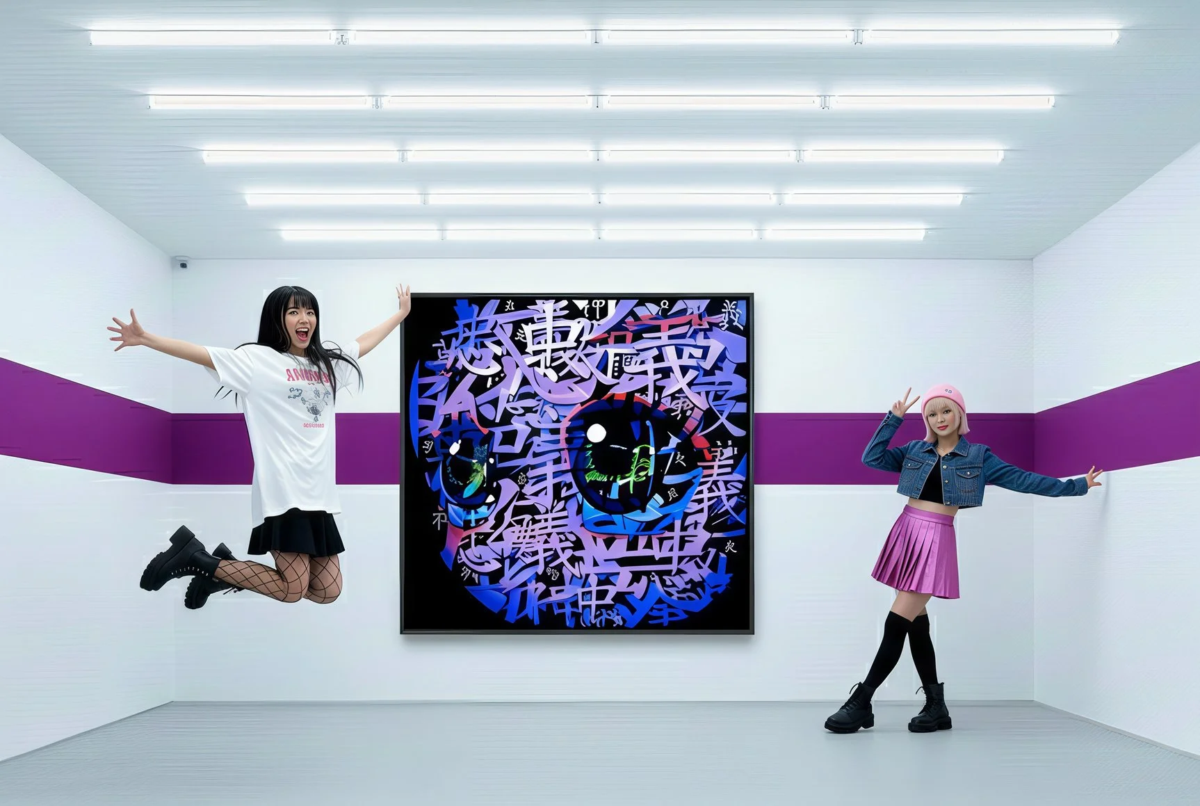 Kawaii Kanji Whispers Purple