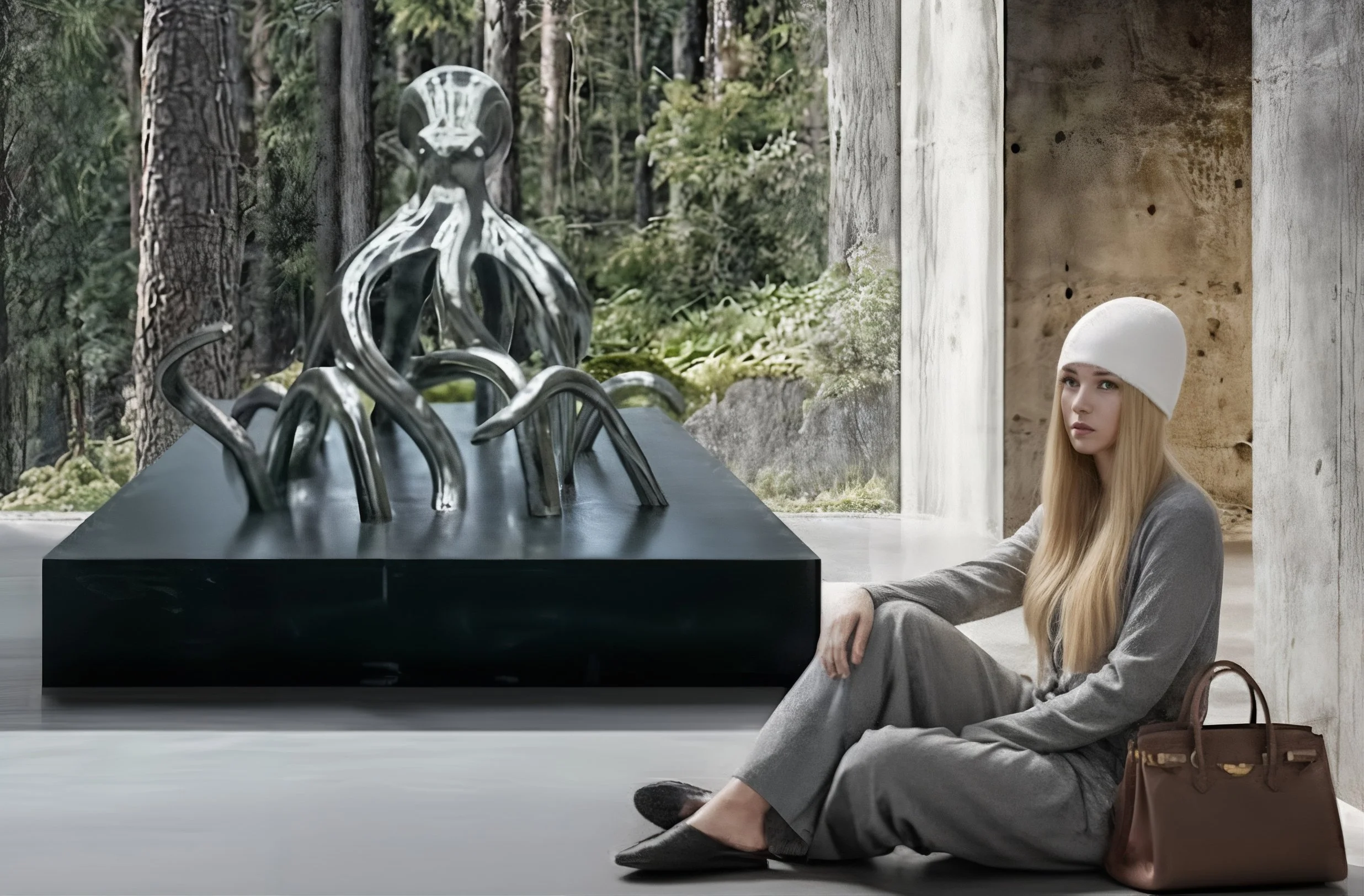 Contemporary Japanese stainless steel art sculpture