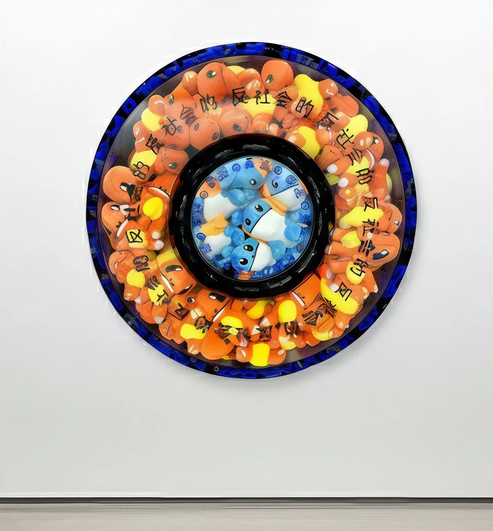 Azur Aqua and Orange Flame in Harmony : Valentine Whispers