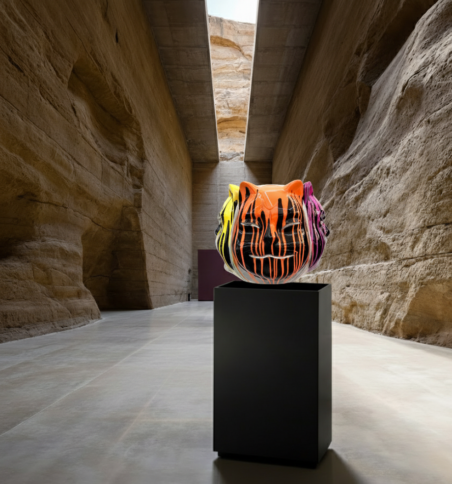 Onmyodo: Black Codex of Samuraicat — Drips of Yellow, Orange, Rose & Violet Harmony