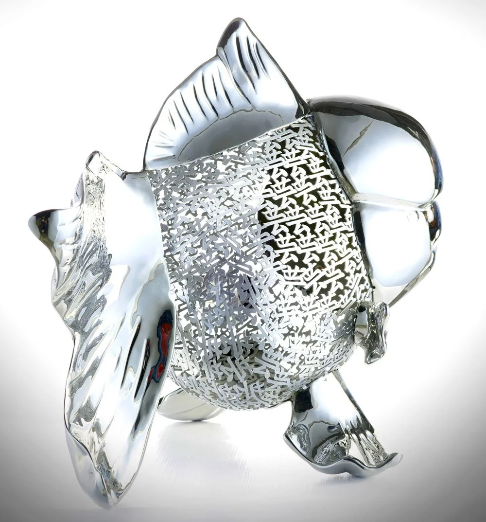 Petite Nishikigoi Elegance in Metal Silver : Mizu no Kasai Whispers