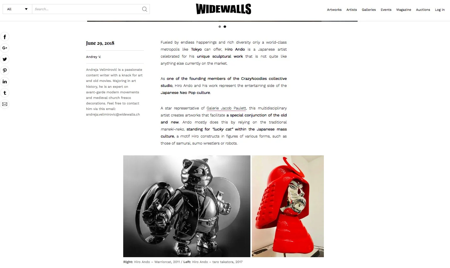 WIDEWALLS — Samuraicat and Contemporary Japanese Mythology