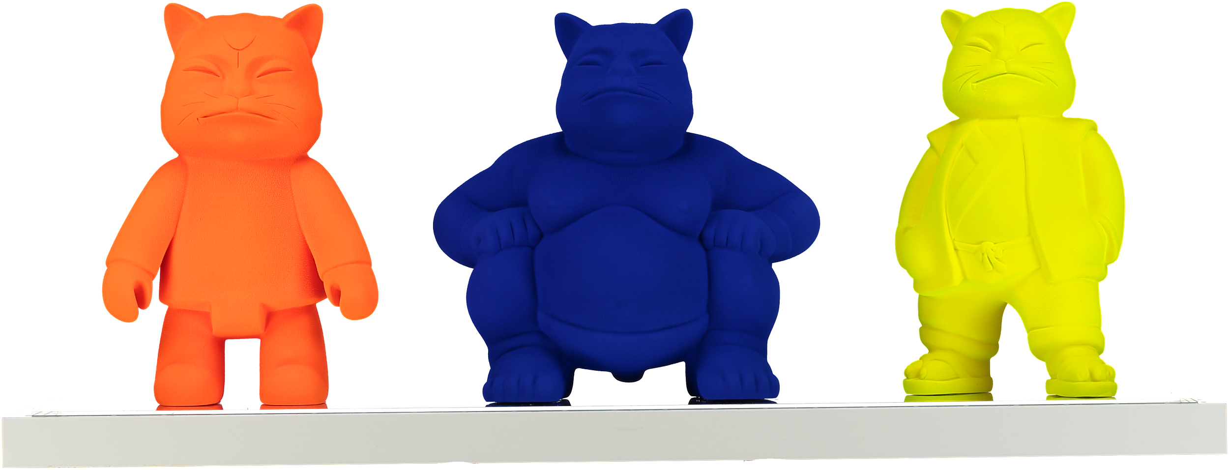 Trilogy Robotcat Orange, Sumocat Blu, Urbancat Yellow : Feline Metropolis