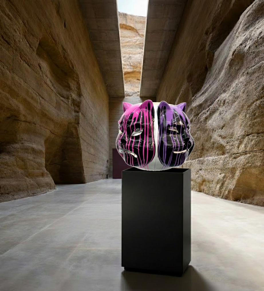 Onmyodo: Black Codex of Samuraicat — Drips of Yellow, Orange, Rose & Violet Harmony