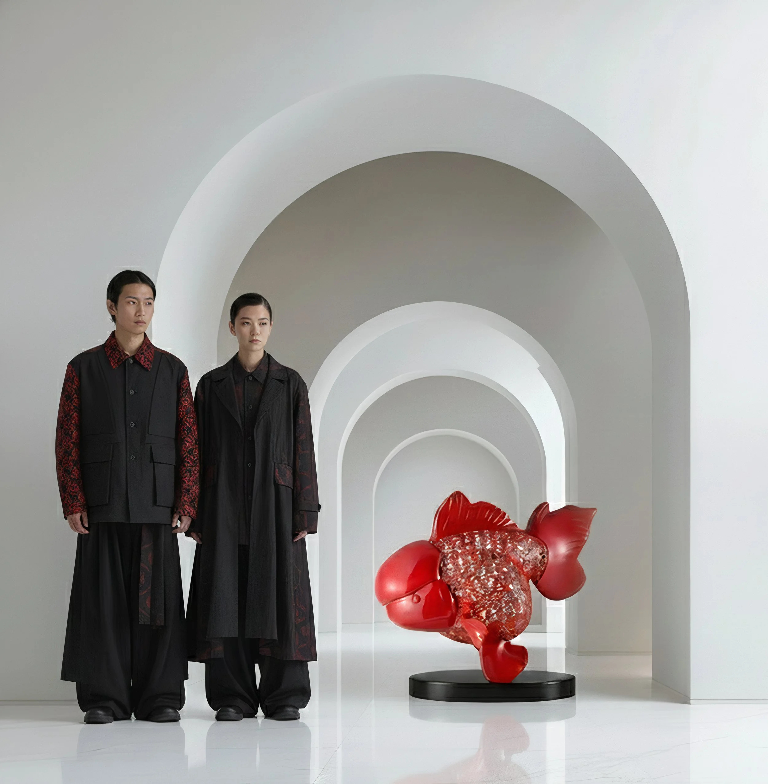 Majestic Nishikigoi in Metal Splendor : Aqueous Grandeur Scarlet 