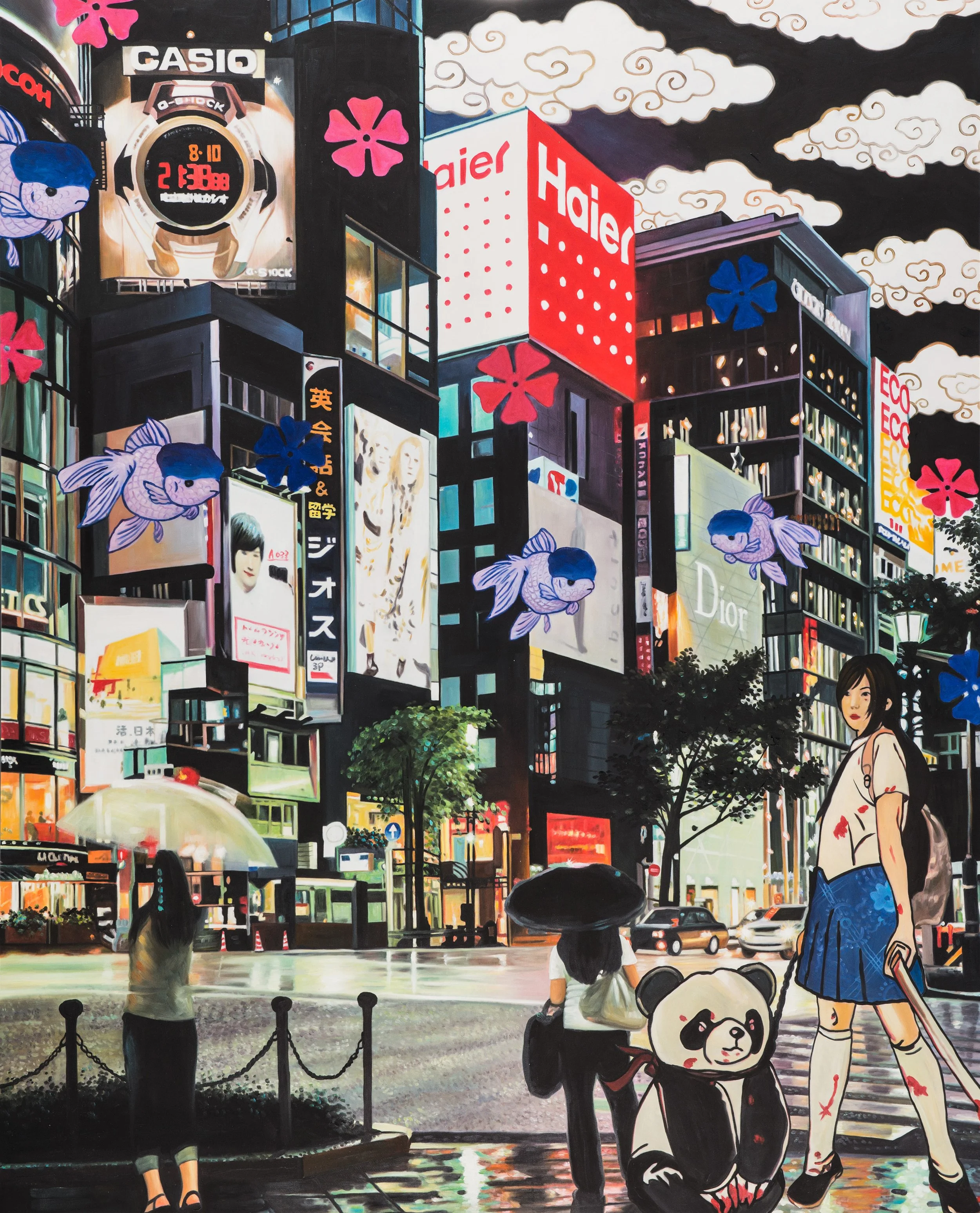 Dior Blossoms in Battle Nocturnes : Elegance in Neon