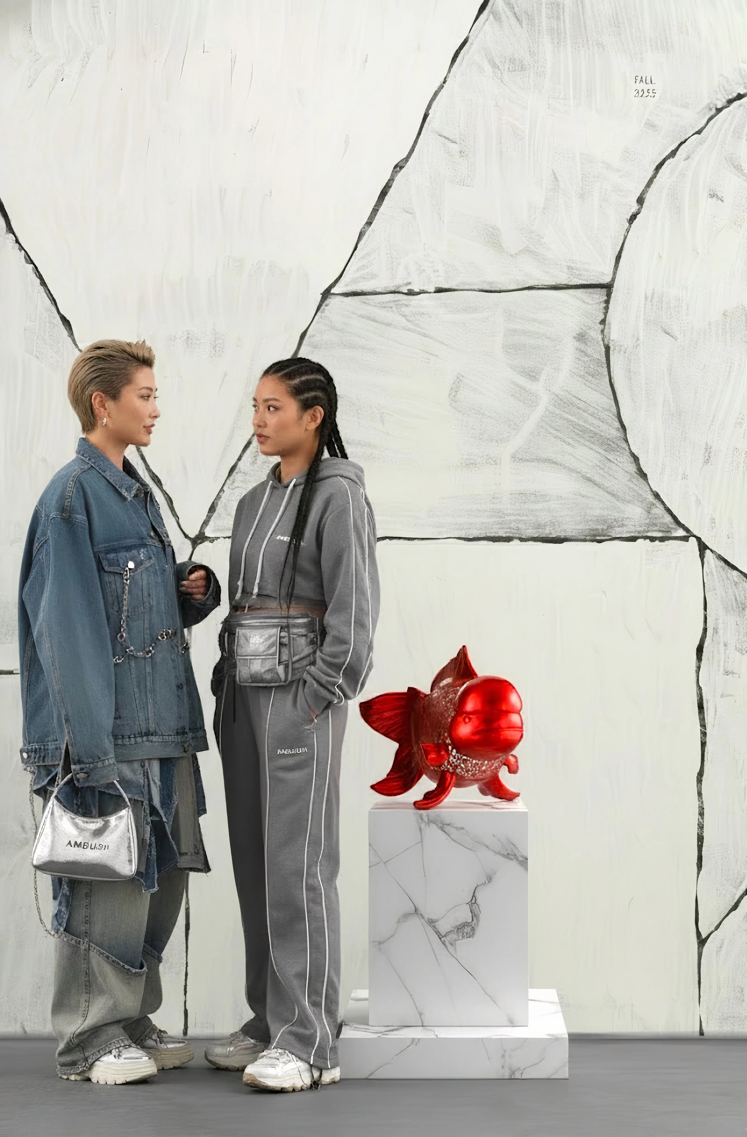 Petite Nishikigoi Elegance in Metal Red: Mizu no Kasai Whispers