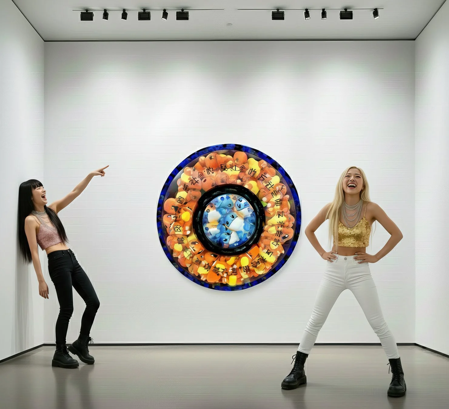 Azur Aqua and Orange Flame in Harmony : Valentine Whispers