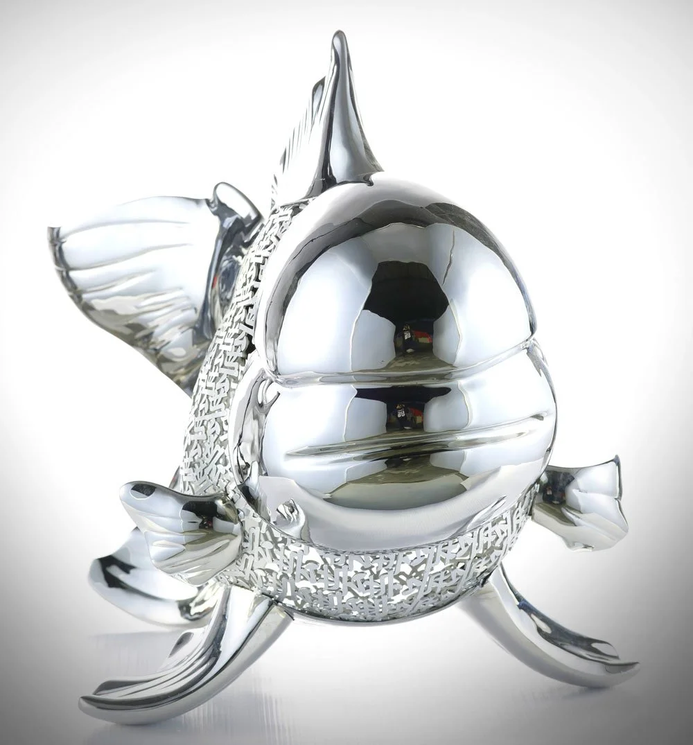 Petite Nishikigoi Elegance in Metal Silver : Mizu no Kasai Whispers