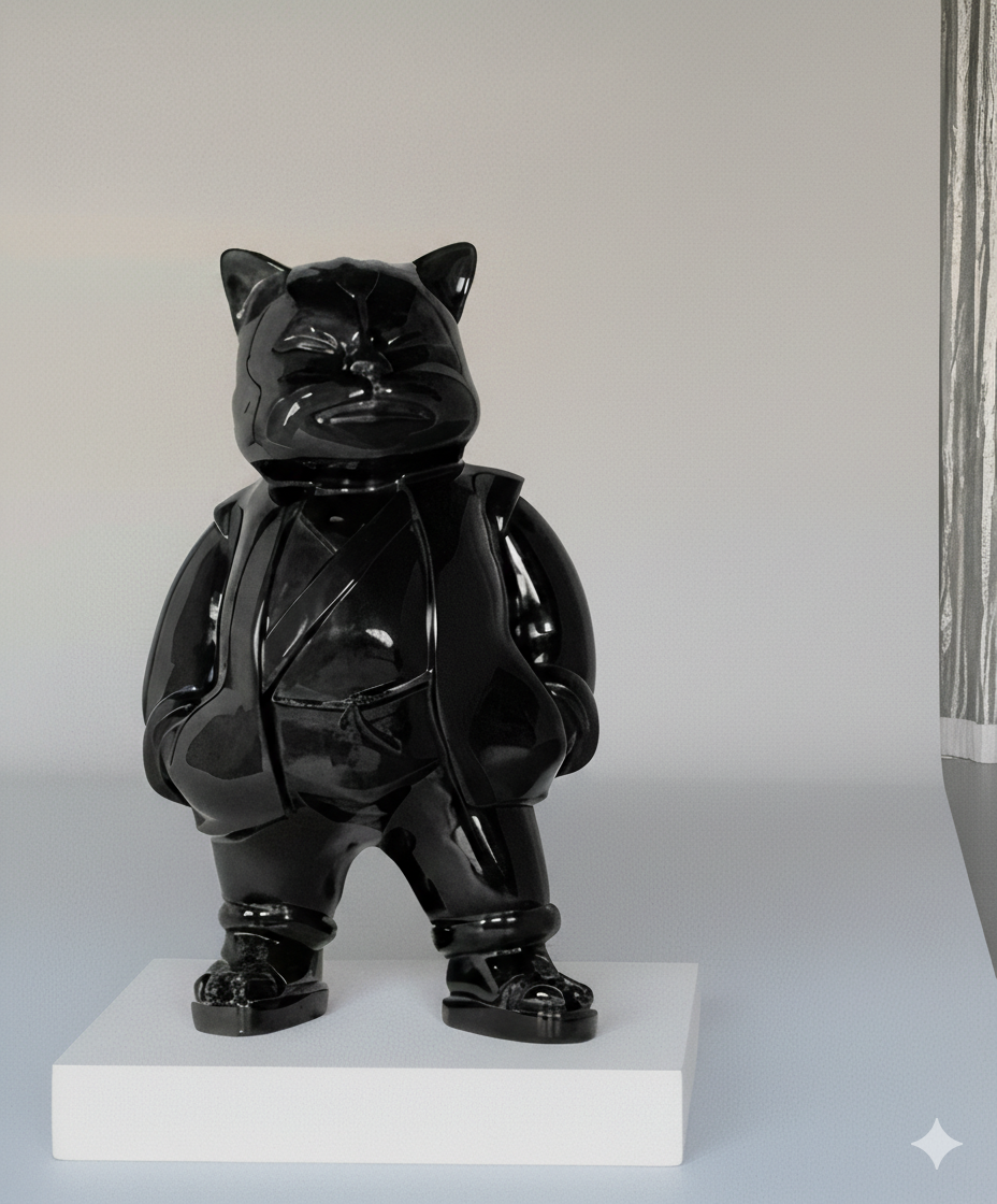 Urbancat Elegance: Black Metropolis Muse