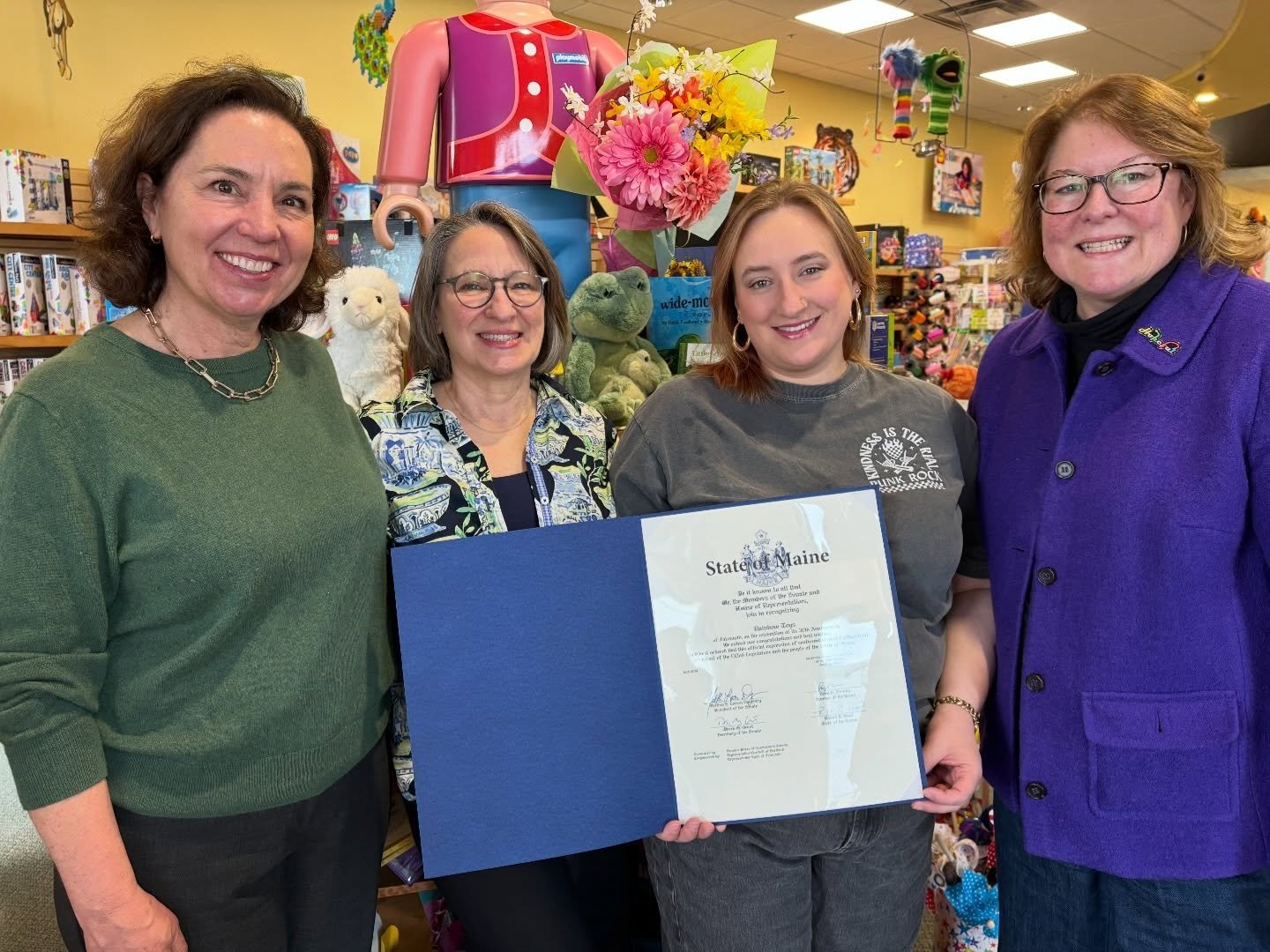 We had the nicest visit this morning with Maine Senator Teresa Pierce and Representative Amy Kuhn who stopped by to congratulate us on 30 years in business in Falmouth!  They presented us with a wonderful certificate of recognition! 

Thank you so mu