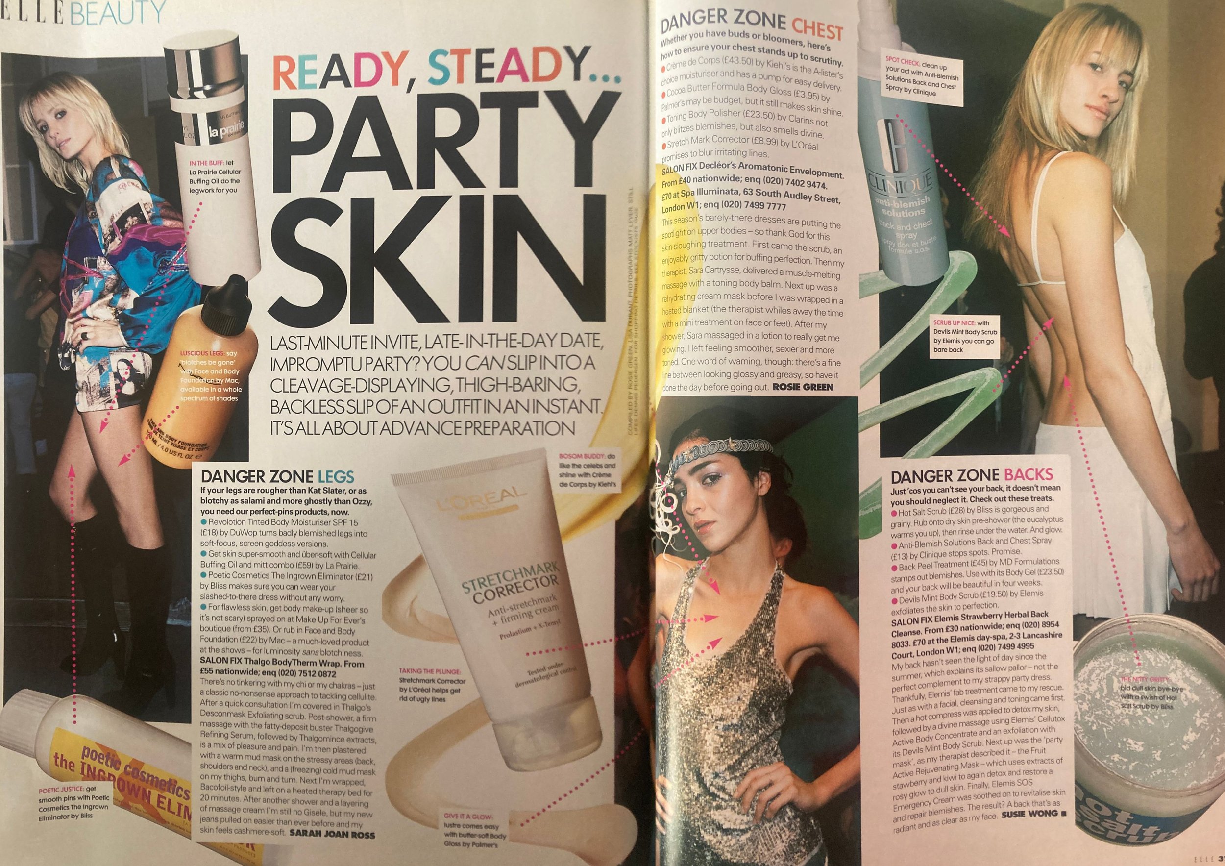 Beauty advertisement from ELLE UK December 2003 featuring a skincare products