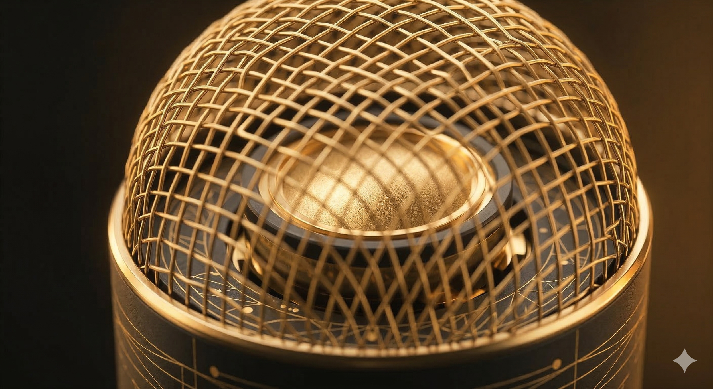 A digital visualization of a finite element mesh showing room acoustic mode shape at 125 Hz, with a dark background and a grid of small orange-yellow dots indicating mesh points.