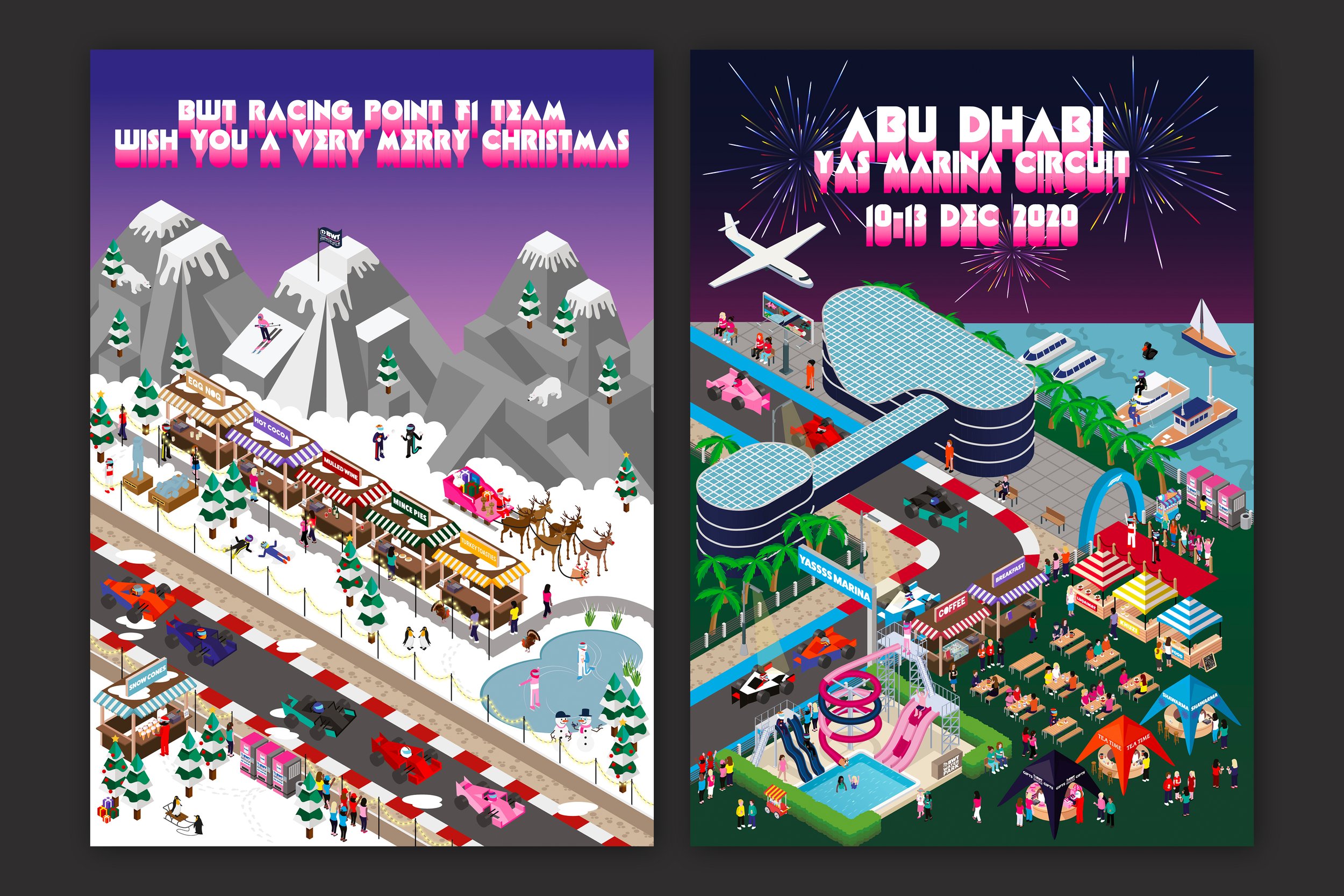 Isometric Illustrations for Racing Point