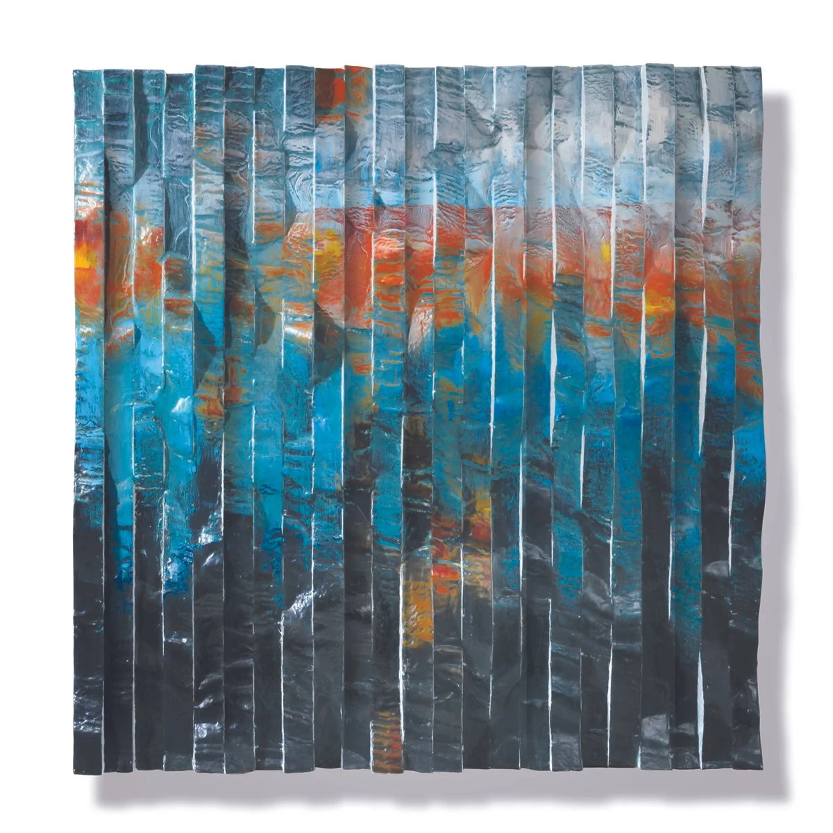 “Homage Patina” 
2026, Sculpted Polystyrene, Fiberglass Resin Coating and Acrylic Paint 46”w x 48”h x 3.5”d (116.84cm x 121.92cm x 8.89cm) 24lbs (10.9kg)
