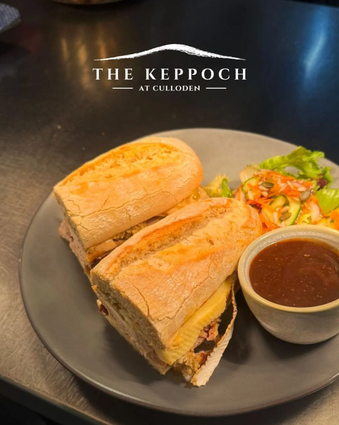 Meet the Kitchen Sink Sandwich.

Roast meat, stuffing, brie, and a rich gravy dipping sauce. Because why have one thing when you can have all of them.

On the menu now at The Keppoch at Culloden. Book at thekeppculloden.com or link in bio.

#TheKeppo