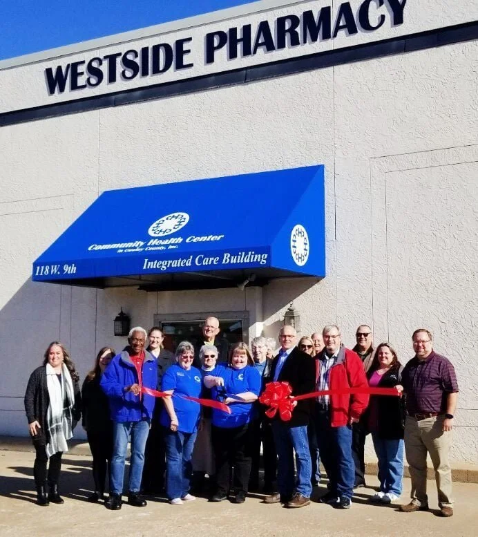 Staff of the Community Health Center celebrating the grand opening of the Westside Pharmacy in 2023.