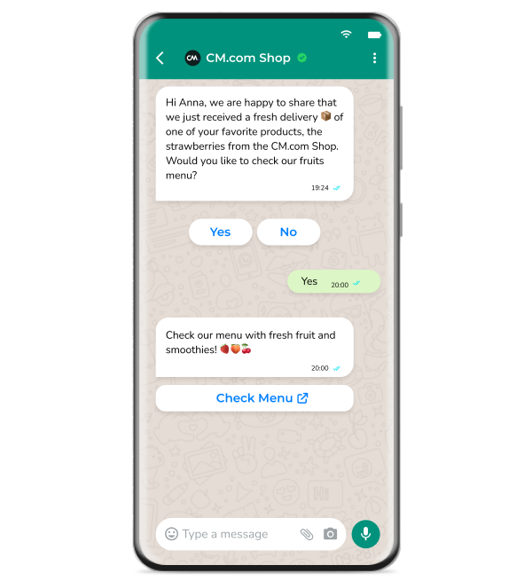 Whatsapp integrated catalog