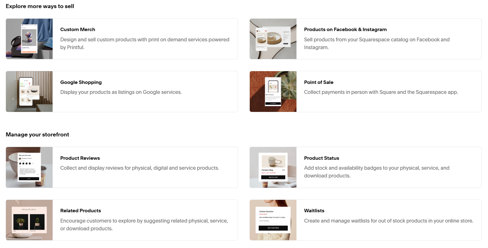 selling on squarespace