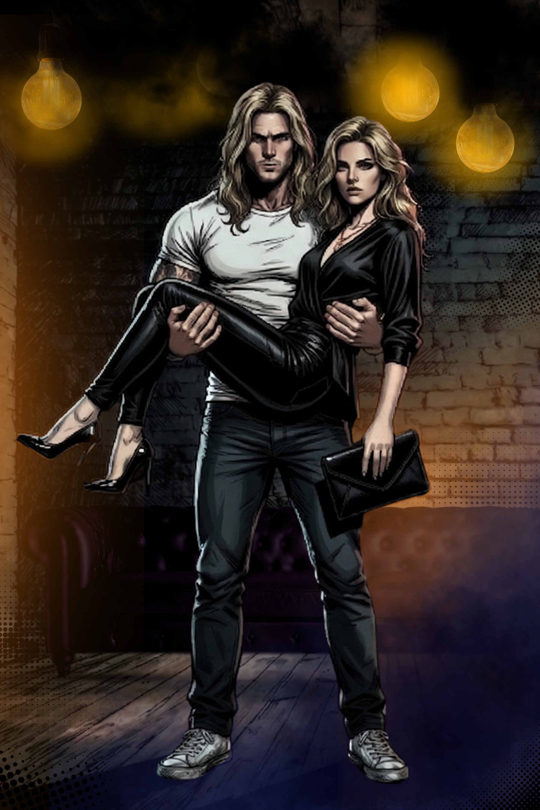 The crowd is thicker now, buzzing with gossip, but people part when they see me coming.  Six-four and not in the mood to play nice. I cut straight through. 
 
I take the couch. Correction—I take the couch with Kat still in my lap. I don’t give her th