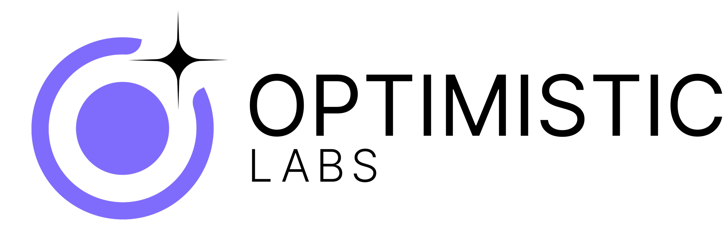 Purple concentric circles logo with the word 'Optimistic Labs' written next to it.