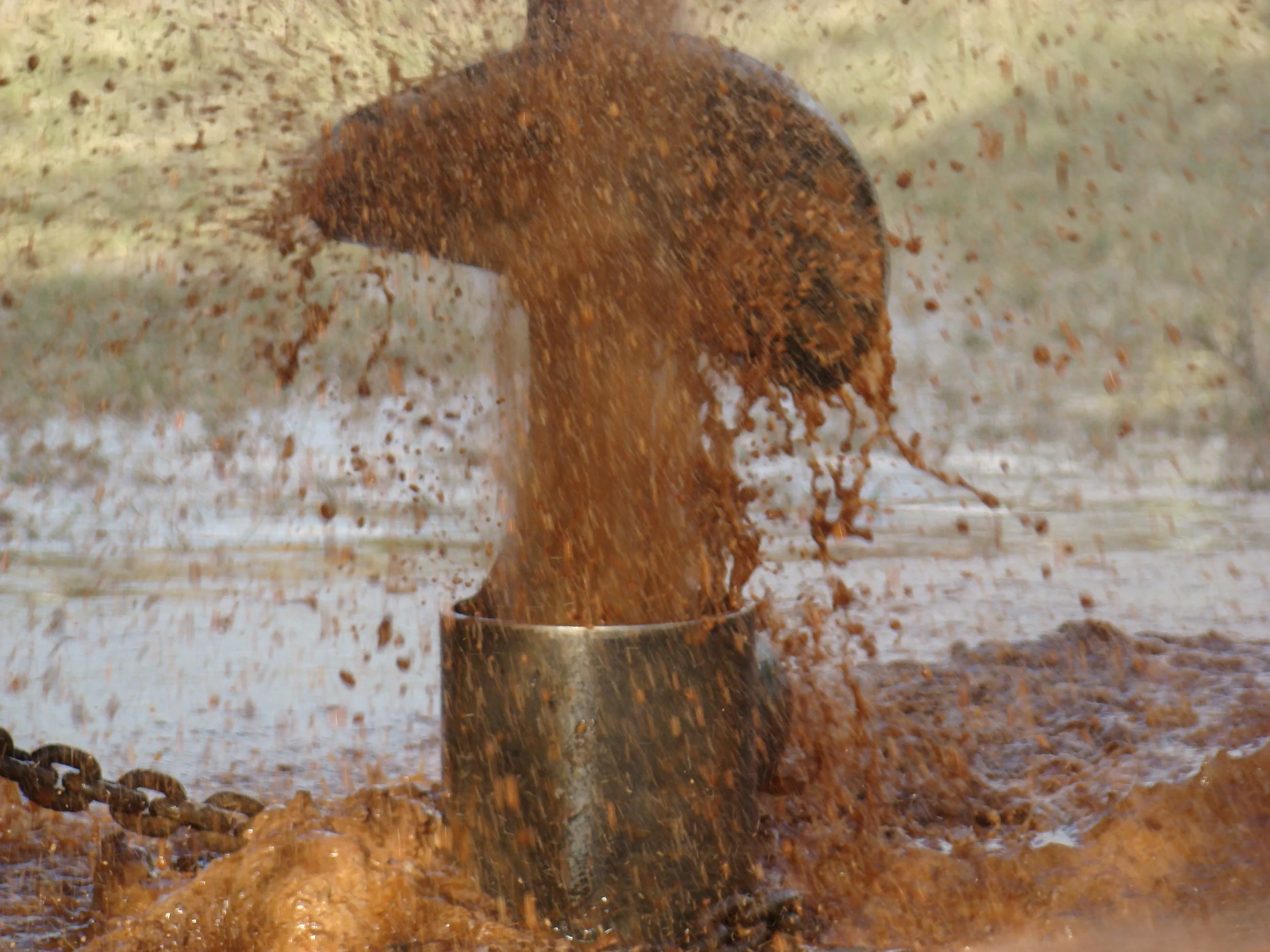 Success as the ground gives up water.JPG