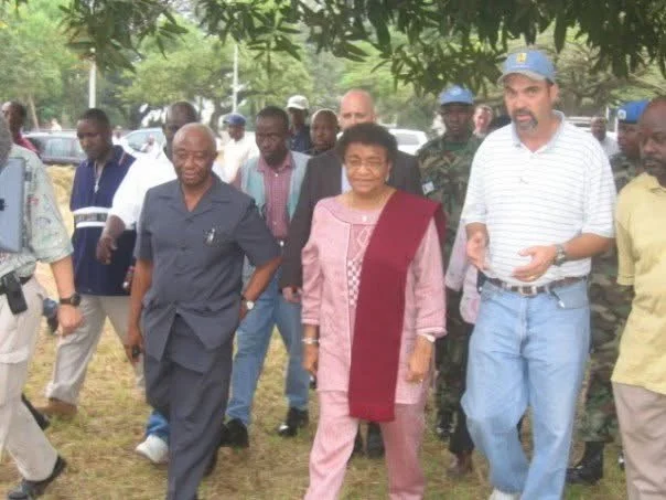 Vice President-elect, President-elect Ellen Johnson-Sirleaf and Bruce before their inauguration.
