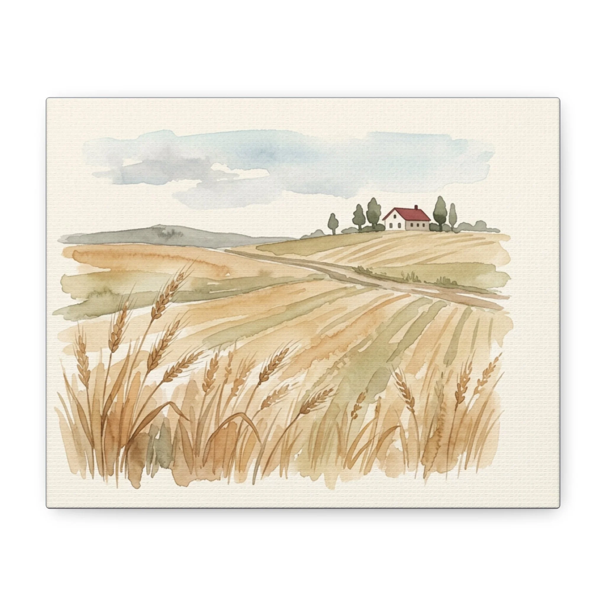 canvas wall art-wheat field scene print