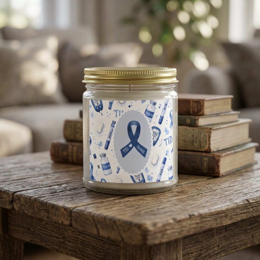 Type 1 Diabetes Awareness Glass Jar Candle