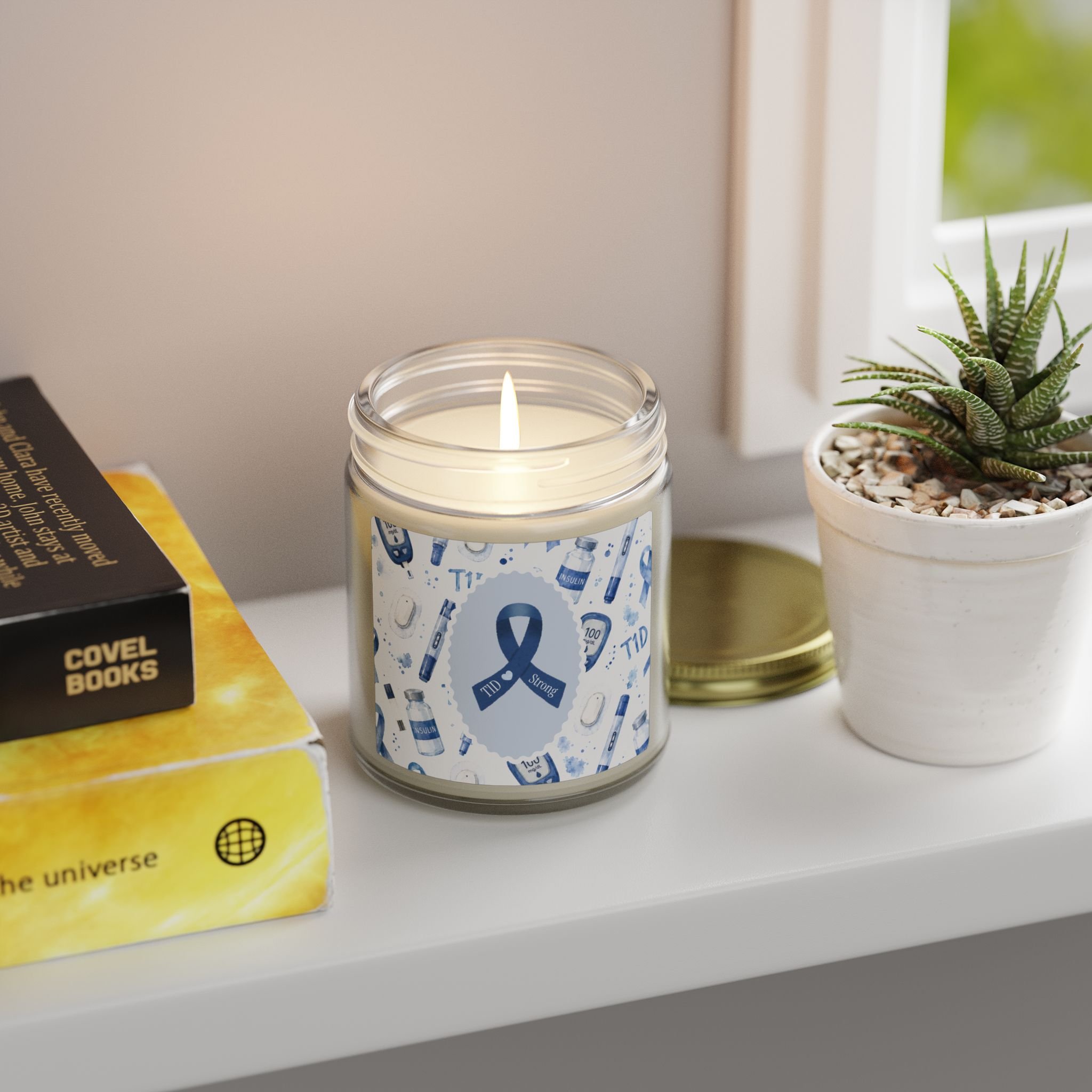 Type 1 Diabetes Awareness Glass Jar Candle