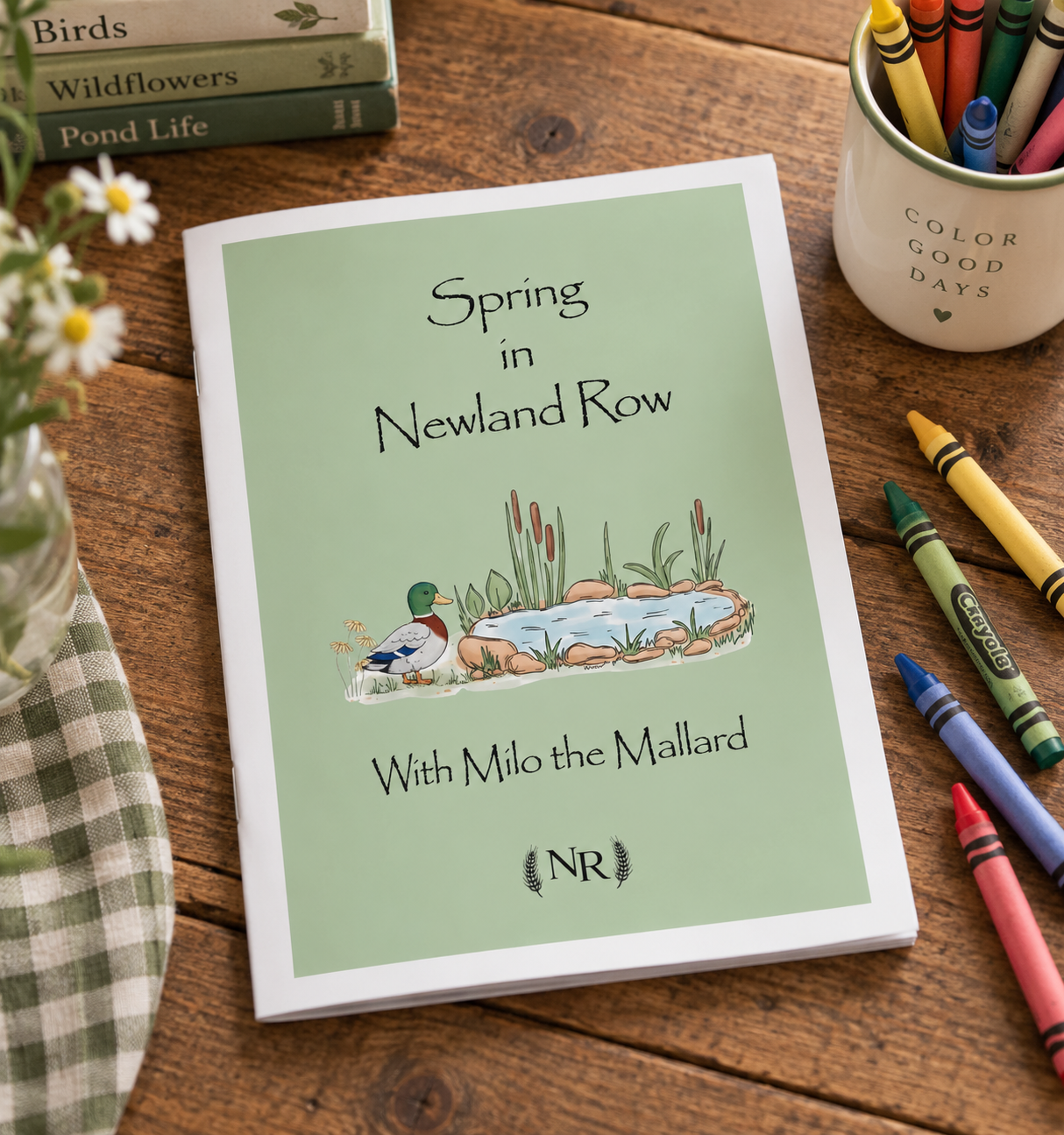 Spring in Newland Row Coloring Book — Milo the Mallard
