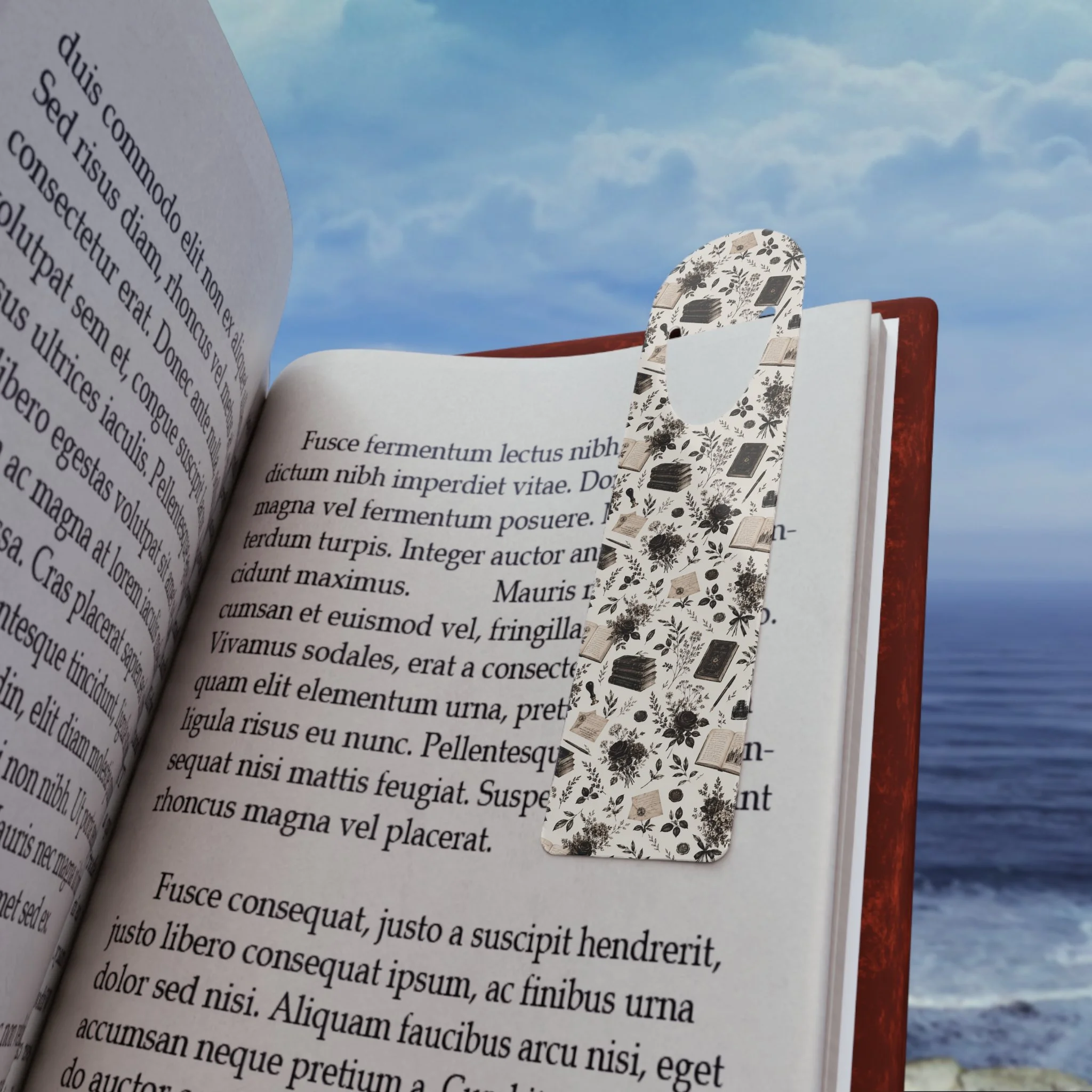 vintage stationery pattern metal bookmark
