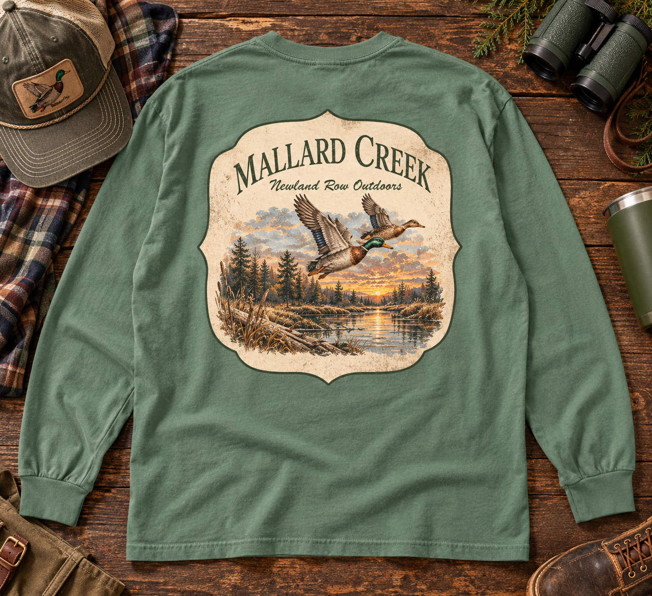 Mallard Creek Vintage Duck Pocket Long Sleeve Tee