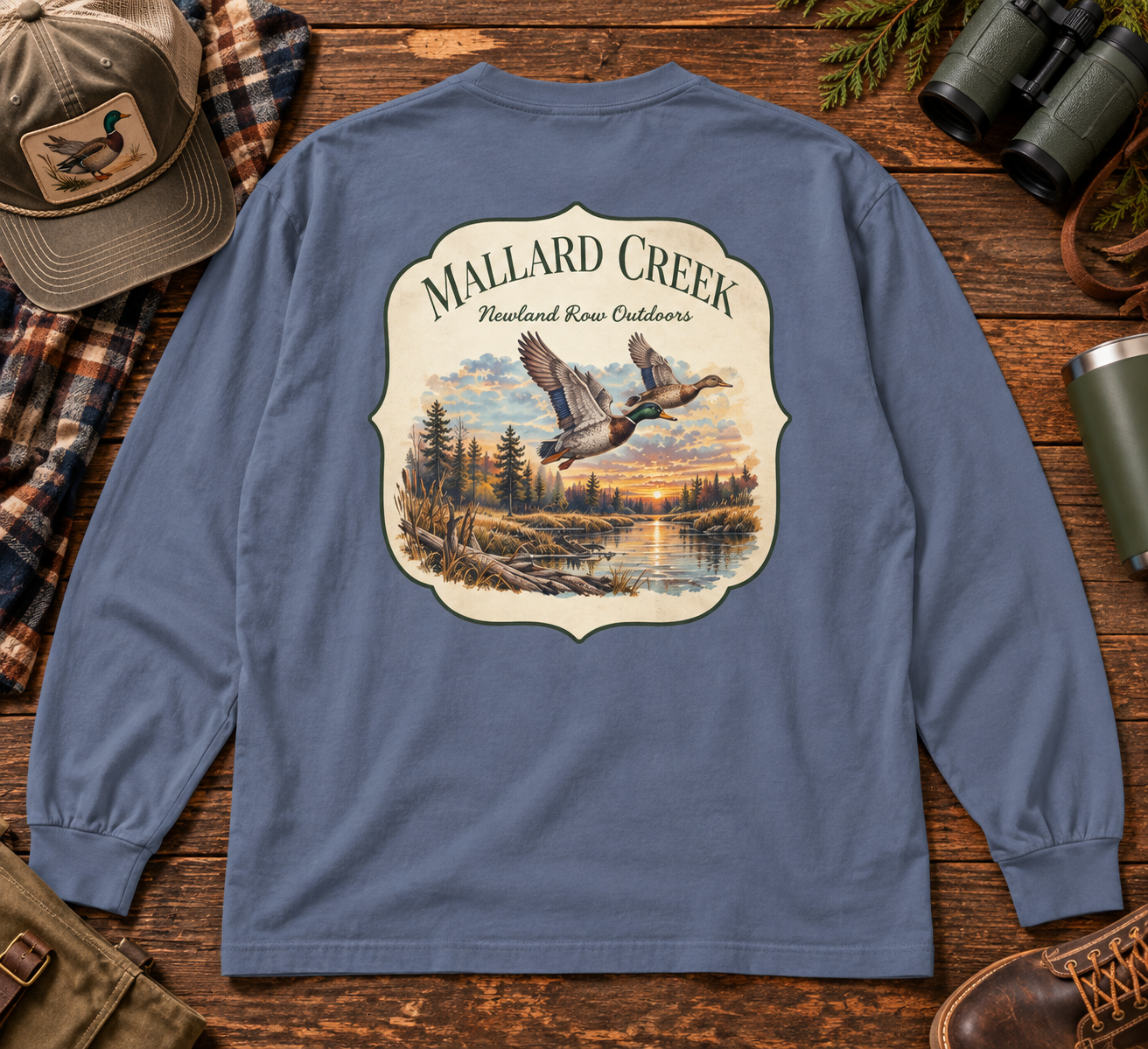 Mallard Creek Vintage Duck Pocket Long Sleeve Tee