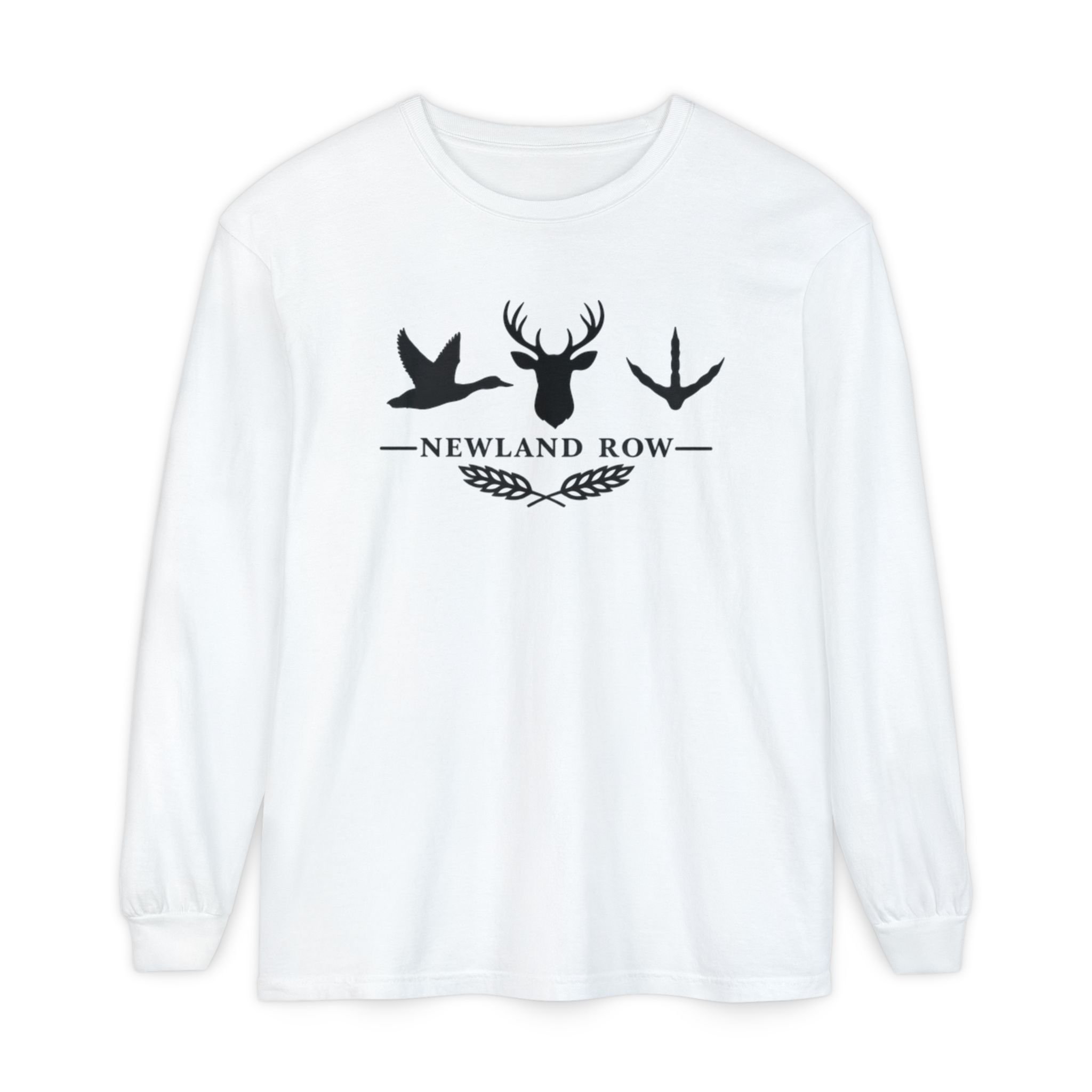 Wild Game Long Sleeve Crewneck T Shirt  | Deer Duck Turkey Print Graphic Tee