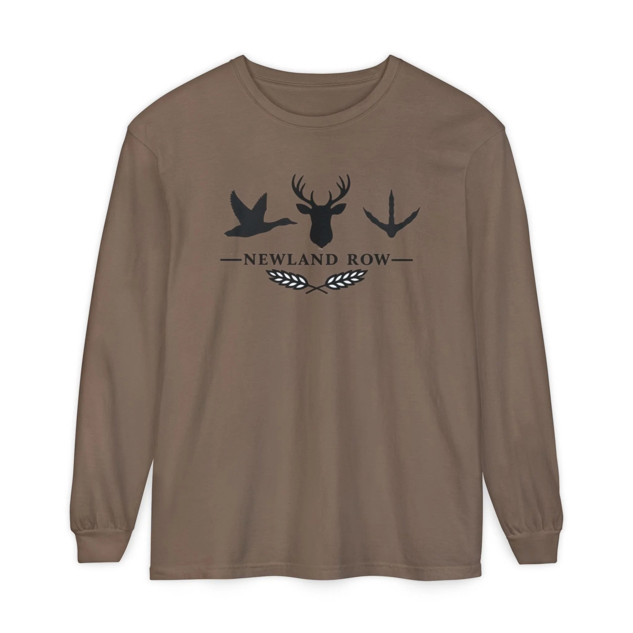 Wild Game Long Sleeve Crewneck T Shirt  | Deer Duck Turkey Print Graphic Tee