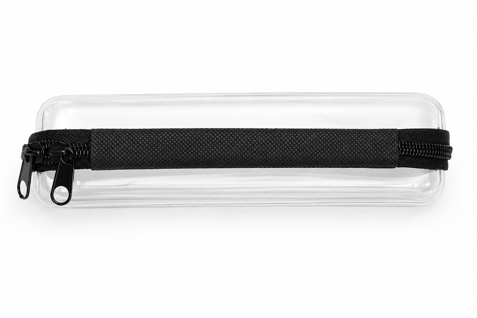 Hard Shell Zipper Case. side view. black. .PNG