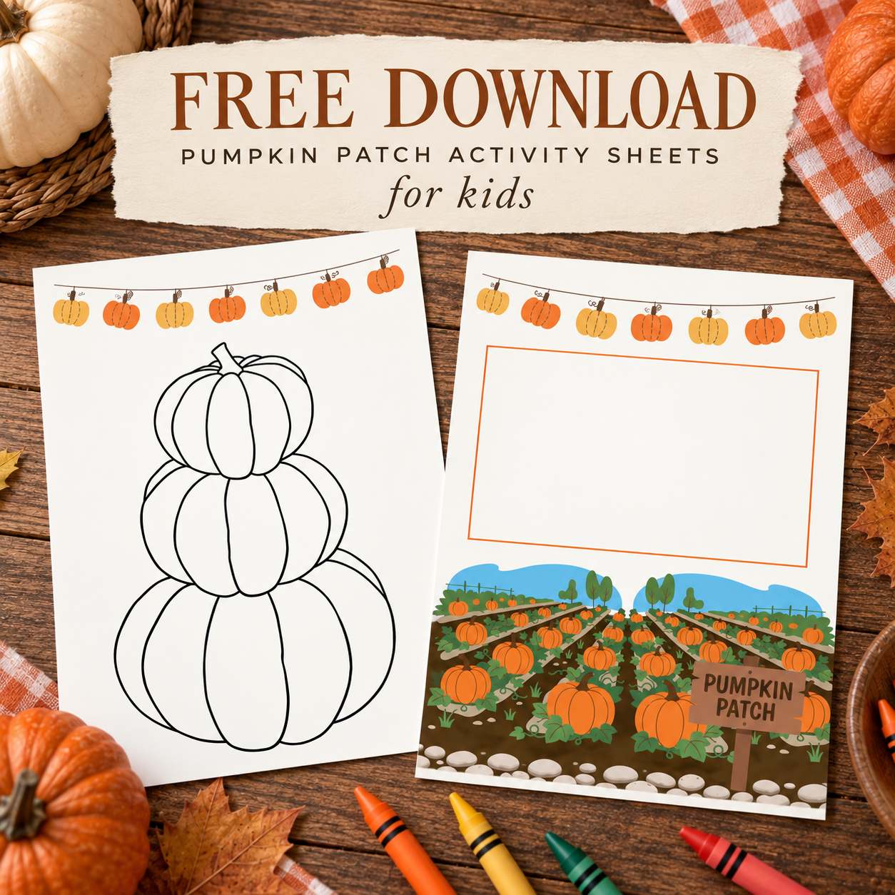 Pumpkin Patch Activity Sheets for Kids