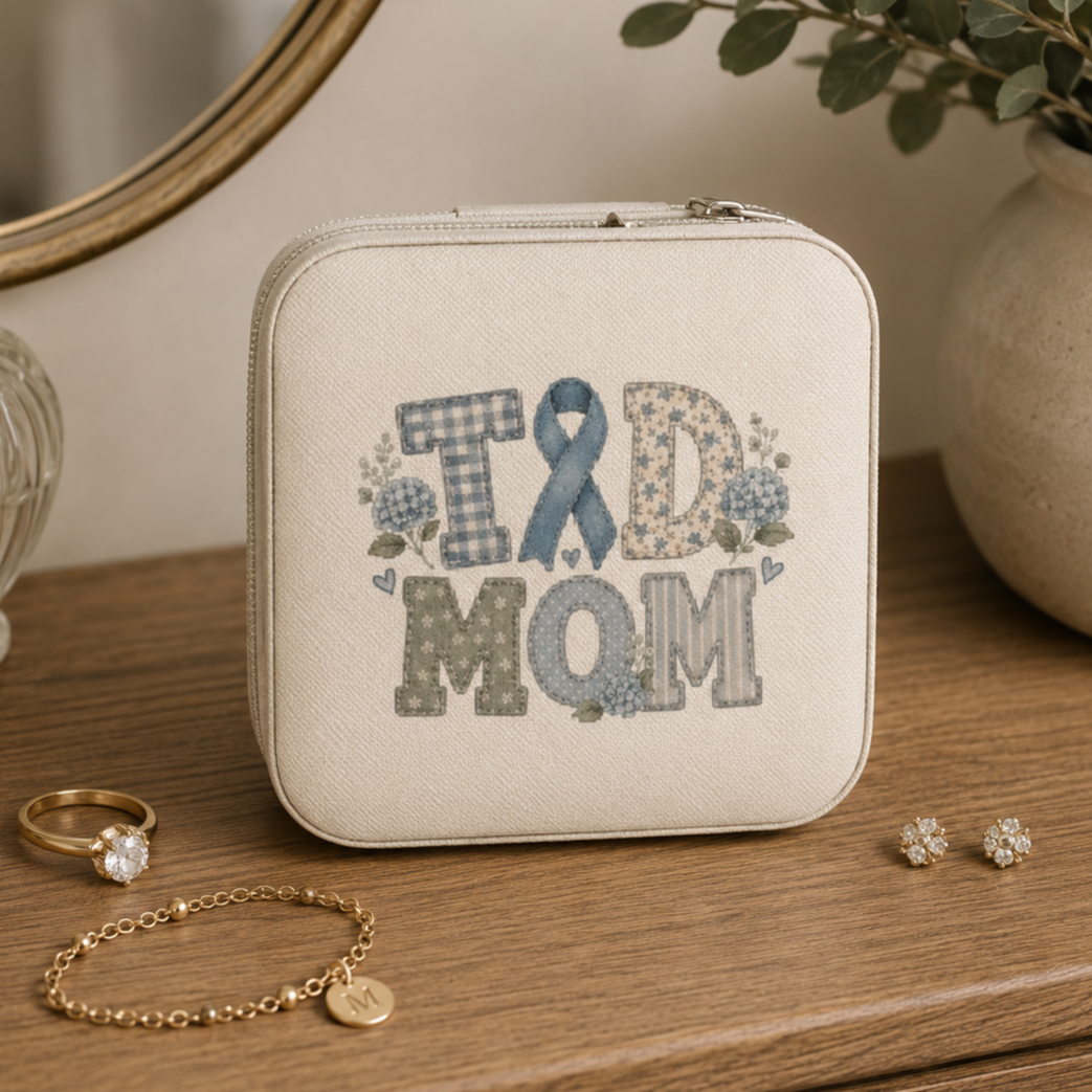 T1D Mom Travel Jewelry Case | Ring & Earring Holder | Gift for Mom